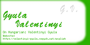 gyula valentinyi business card